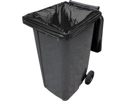 Afvalzakken voor container 120/140 liter zwart - 90x125cm T60 - Doos 10 rollen à 10 stuks