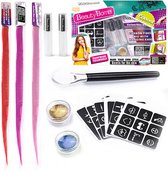 Playos® - Tatouage Glitter avec extensions de cheveux - Set de Maquillage Jouets - Enfants - Festival - Carnaval - Extensions de Cheveux Enfants
