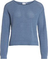 Vila Trui Vibellisina Boatneck L/s Knit Top - 14089578 Coronet Blue Dames Maat - XL