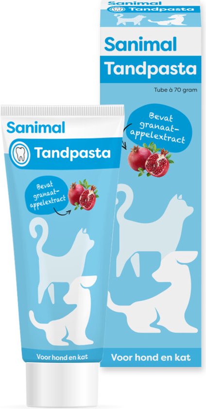 Sanimal Tandpasta 70 gr voor honden en katten, hondentandpasta