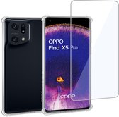 Geschikt voor OPPO Find X5 Pro - Hoesje + Screenprotector – Gehard Glas Cover + Shock Proof Case - Transparant