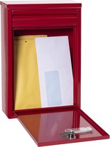 Zaguán E5756 Boîte aux lettres ou boîte aux lettres traversante en acier galvanisé | Format S (poste DIN A5) | Boîte aux lettres murale pour l'extérieur | Étanchéité | Boîte aux lettres avec plaque signalétique | Assemblage simple | Rouge