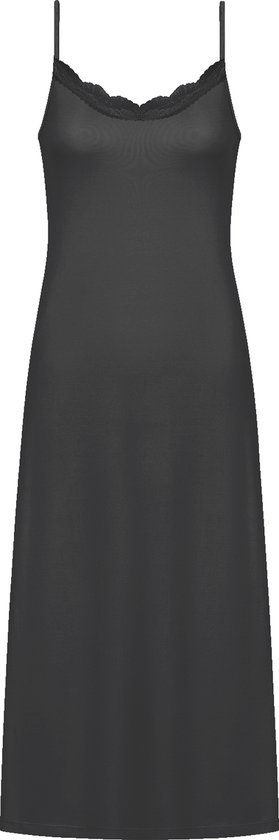 Onderjurk met Kant - Dames - Bamboe Viscose - Zwart - Lang (120CM) - Maat XXL/3XL - EU 44