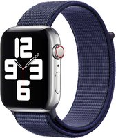 Bandje geschikt voor Apple Watch 42/44MM - Geschikt voor Series 1/2/3/4/5/6/7/8/9/SE/Ultra 1&2 - Maat One Size - Horlogebandje - Nylon - Blauw