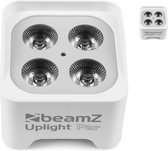 BeamZ Set van 2 BBP90W Uplights - PAR spot op accu met 4x 4W LED's - Wit