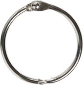 Boekbindersring - Bindring - Metalen Ring Scharniersluiting - Geschikt voor Bundelen - Zilverkleurig - Dia: 32mm - Dikte: 2,7mm - Creotime - 8 stuks