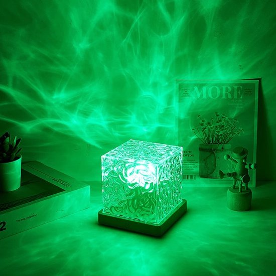 Projecteur d'aurores boréales - Lampe cube - Crystal - Lampe à Wave - Lumière d'ondulation de Water - Projecteur Ocean - Cristal - Projecteur d'étoiles - Avec connexion USB - Toutes les couleurs