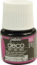 Verf zwart - acryl mat - dekkend - 45 ml - déco - Pébéo