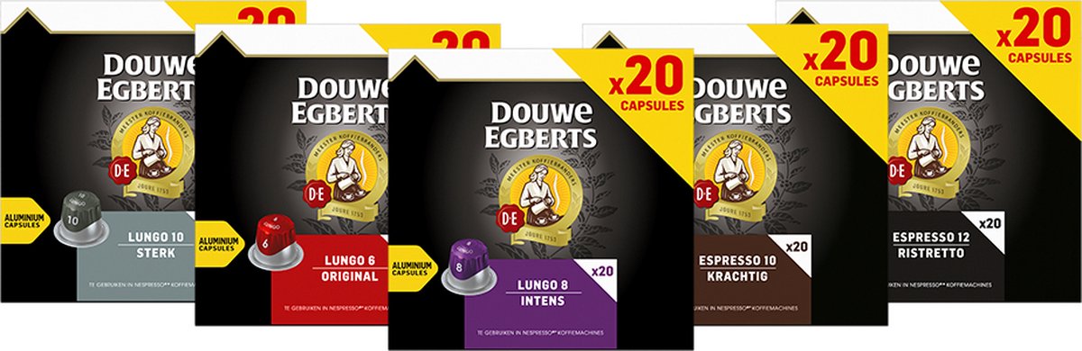 Goedkoopste Douwe Egberts Koffiecups Variatiepakket - 5 x 20 capsules