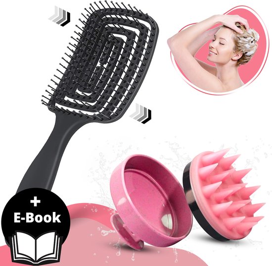 BeautyFit - Scalp Massager + ebook - 2 stuks - Fingerbrush - Inclusief E-book - Anti roos - Shampoo Brush - Scalp Brush - Hoofdhuid Massage Borstels - Haargroei Producten