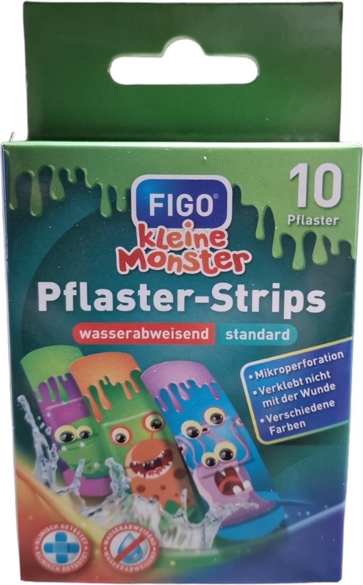 Goedkoopste Figo waterafstotende pleisters voor kinderen - Kleine Monsters 10 stuks
