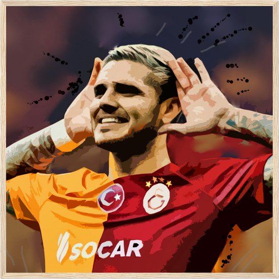 Mauro Icardi Poster | Galatasaray | Galatasaray SK | Voetbalposter 50 x 50 cm | pop art streetart