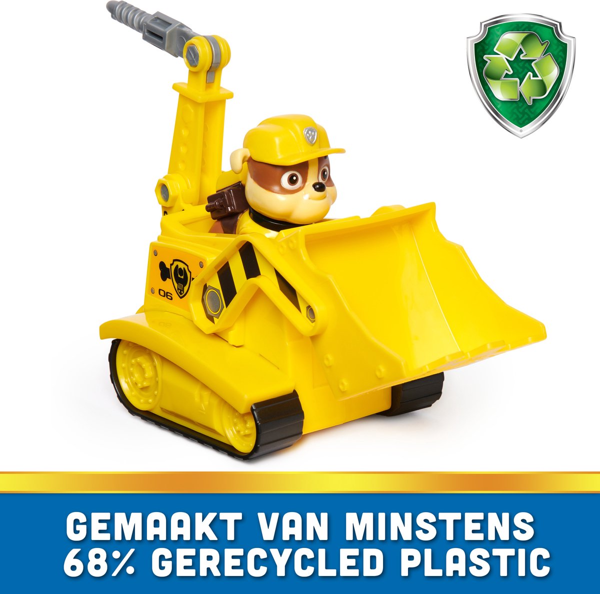 PAW Patrol - Rubble’s Bulldozer - speelgoedauto met speelfiguur - 68% gerecycled plastic - duurzaam speelgoed — afbeelding 17