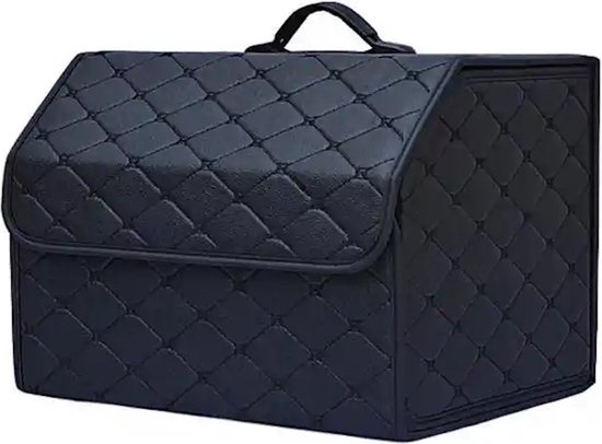 Repus - Opvouwbare Auto Achterbak Opbergbox - Opberger - Organizer - PU Leer - 40x30x30CM - 1 Stuk - Zwart - Maat: Medium