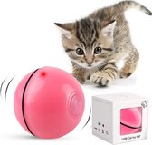 Kattenspeelgoed bal interactieve automatische zelf roterende rollende ballen, USB oplaadbare led licht vermaak voor huisdier oefeningen. Achtervolg speelgoed voor kitten of puppy (roze)