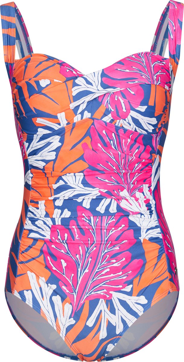 Pastunette Dames Badpak Pastunette - Coral Flower - Corrigerend blauw