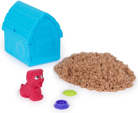 Foto: Kinetic sand hondje met schat met multifunctioneel verrassingsgereedschap in de vorm van een hond 170 g origineel kinetisch zand en opbergbak voor speelzand sensorisch speelgoed stijlen kunnen verschillen