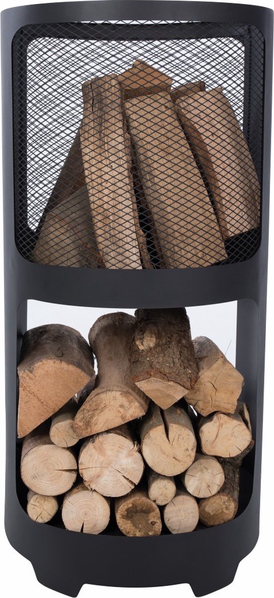 Bol.com RedFire – Buffalo – Inclusief houtopslag – Zwart - Staal – Vuurkorf – Fire Pit – Stevig staal – Diameter 43cm – Terrasve... aanbieding