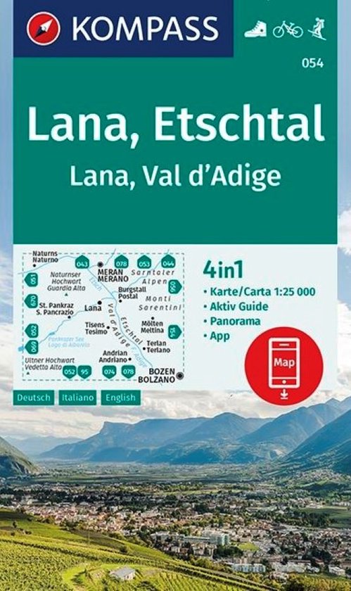 KOMPASS Wanderkarte 054 Lana, Etschtal / Lana, Val dÂ´Adig ... - cover