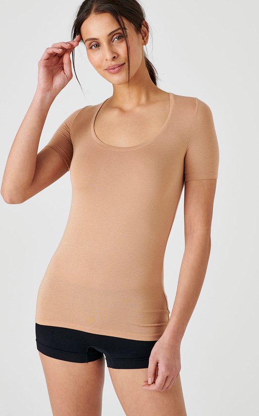 Damart T shirt manches courtes Thermolactyl Invisible Femme Beige XS bol
