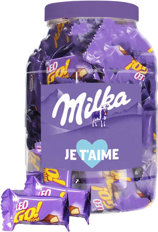 Milka Leo Go mini chocolade &amp;quot;je t&amp;#39;aime&amp;quot; - Valentijnscadeau - wafers met ...