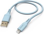 Hama Silicone USB-A to Lightning Cable - Câble de chargement adapté pour iPhone / iPad - Certifié MFI - 3A USB 2.0 - 480Mbps - 150cm - Blauw