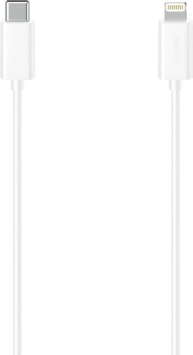 Hama USB-C naar Lightning Kabel - Oplaadkabel geschikt voor iPhone / iPad - MFI gecertificeerd - 2.4A USB 2.0 - 480Mbps - 150cm - Wit