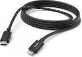 Hama USB-C naar Lightning kabel - Oplaadkabel geschikt voor o.a iPhone / iPad - MFI gecertificeerd - 3A USB2.0 - 480Mbps - 300cm - Zwart