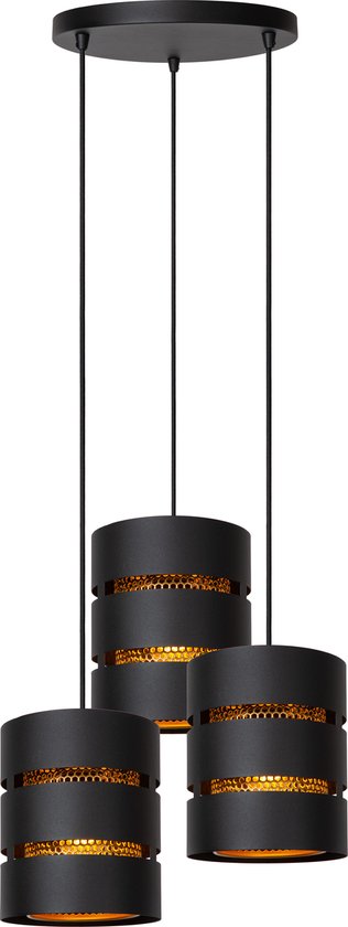 Lucide ROSAS - Lampe à suspension - Ø 43 cm - 3xE27 - Zwart