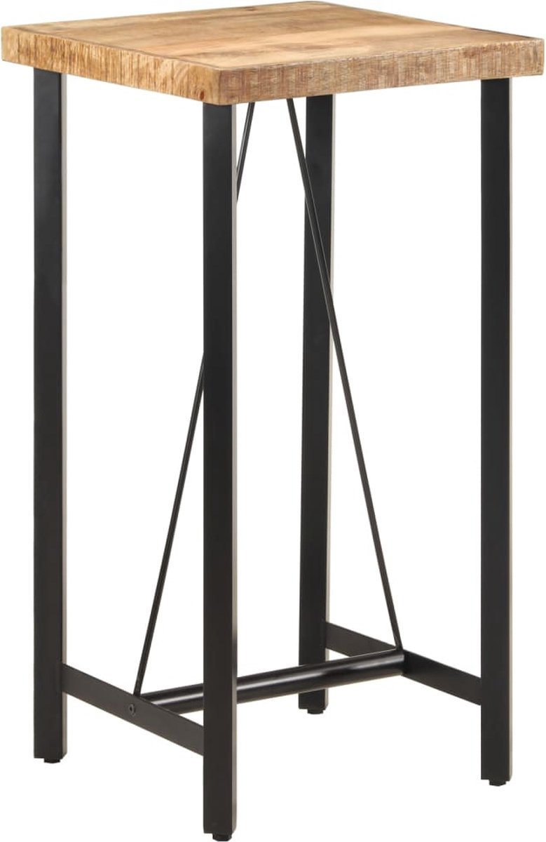vidaXL Bartafel - 55x55x107 - cm - massief - mangohout - en - ijzer Bruin