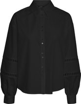 Vero Moda Blouse Vmeya Lace Ls Shirt Wvn 10303998 Black Dames Maat - S