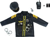 Politie Kostuum met Accessoires en Batterijen - Verkleedkleding Politie Agent - Rollenspel - Walkie Talkie - Handboeien - Fluitje