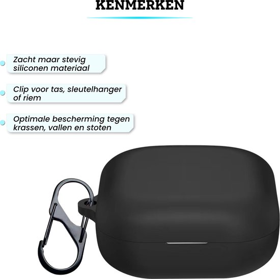 Somstyle Étui adapté pour AfterShokz Openfit - Étui en Siliconen pour Écouteurs sans Fil avec Clip - Zwart
