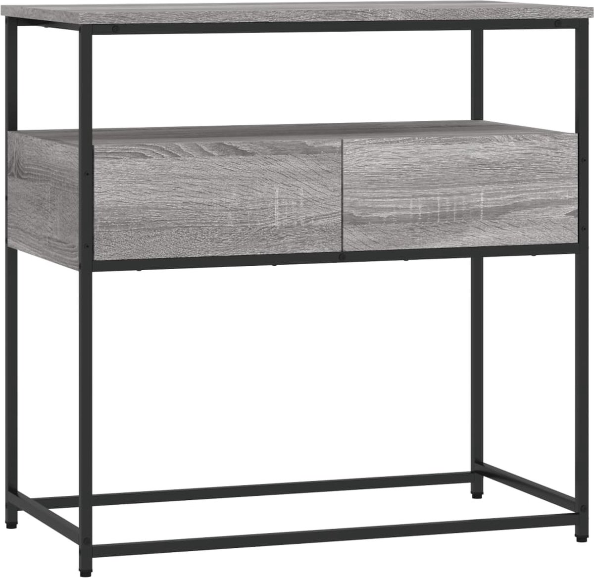 vidaXL Wandtafel - 75x40x75 - cm - bewerkt - hout - grijs - sonoma - eikenkleurig grijs sonoma eiken
