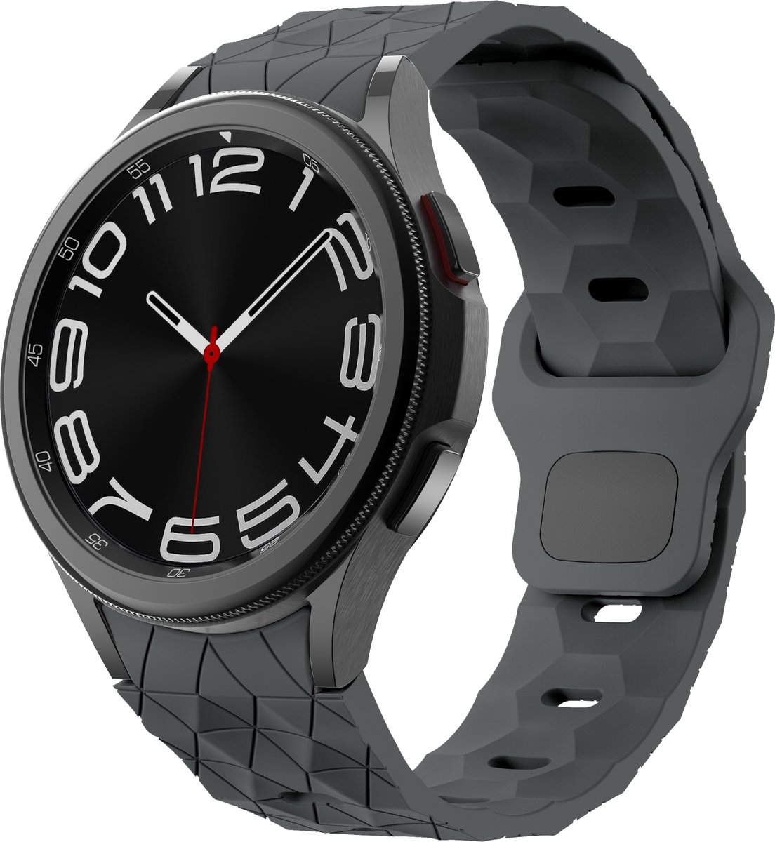 YONO Hexagon Bandje 20mm - Horlogebandje geschikt voor Samsung Galaxy Watch 6-5-4 (40-43-44-47mm Classic Pro) - Donkergrijs