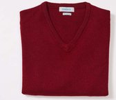 Osborne Knitwear Trui met V hals - Dames - Lamswol - Carmine - 2XL