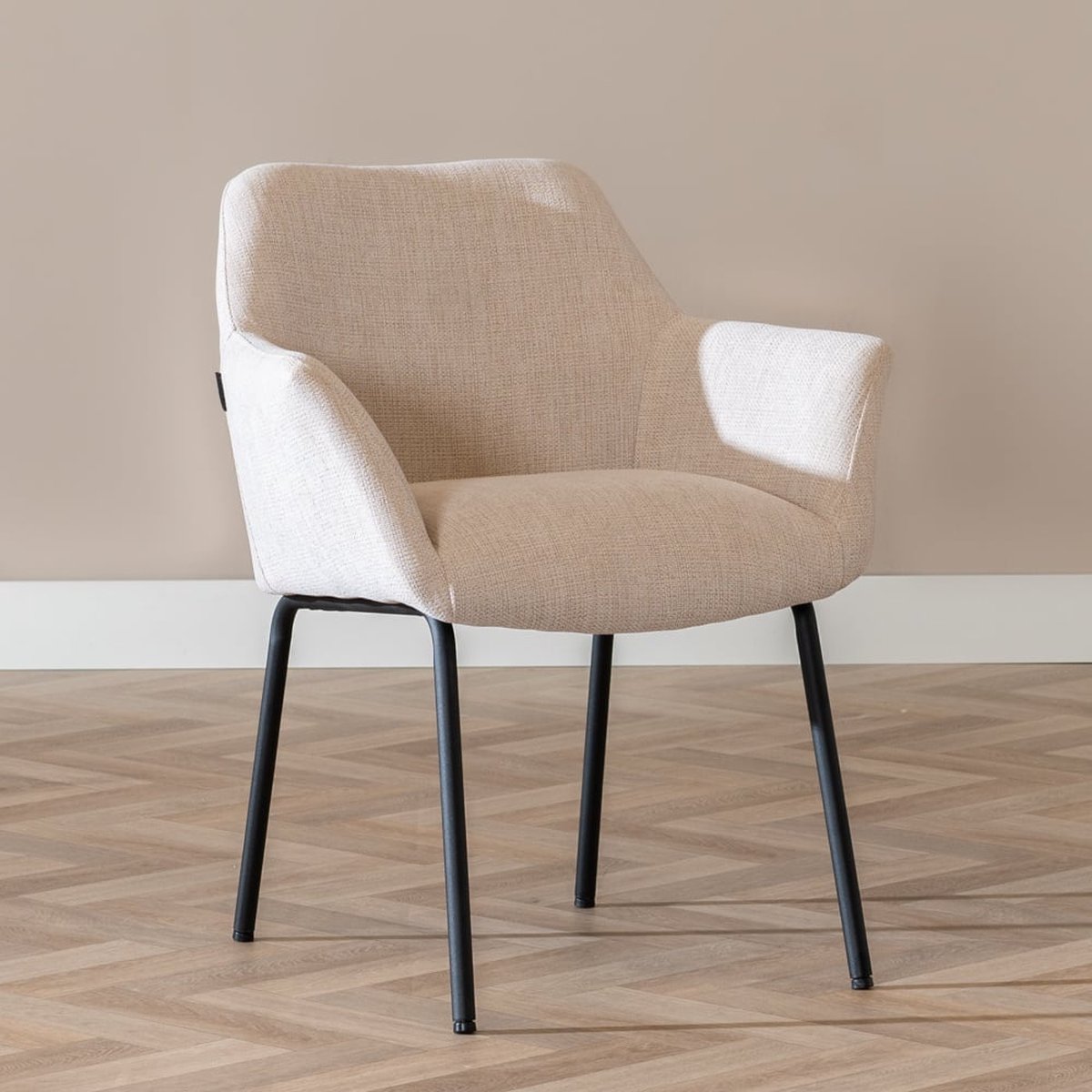 Bronx71 Scandinavische eetkamerstoel Sten gerecyclede stof beige - stoel