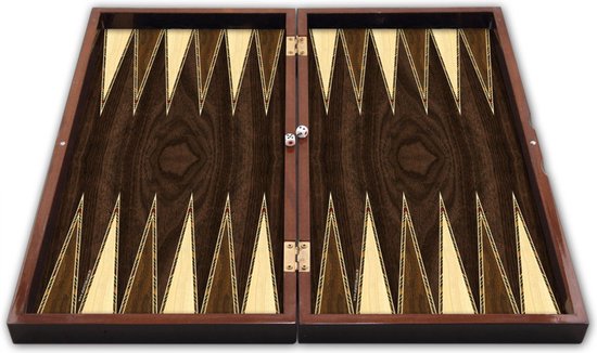 Backgammon & Dammen - Turks Tavla & Dam - Kleur Polyester Antiek Okkernoot van SNAKE EYES. — afbeelding 5