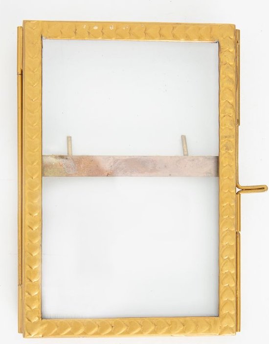 Sissy-Boy - Goudkleurige fotolijst dubbelglas staand met hartjes (11x16 cm)