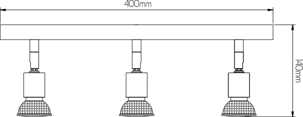 RUNE 3 BALK 3XGU10 LED 5W dim STAND BRONS