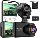 HD-CAM 4K V1 - Ultra 4K resolutie - Wifi - WDR - Parkeerstand - 64gb Micro SD - 3.0 inch IPS LCD - Night Vision - 170 Graden Wide Angle
