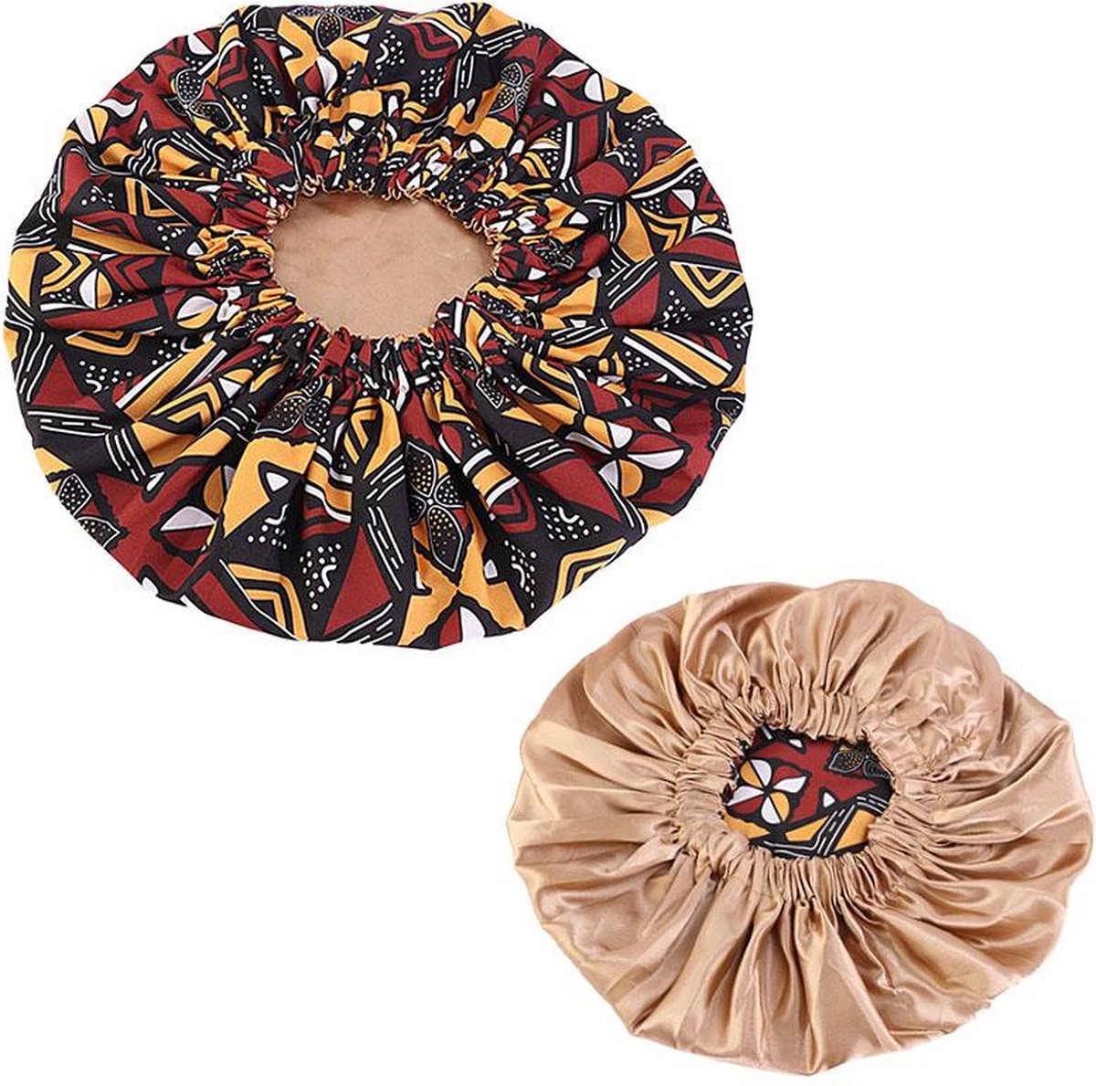 Afrikaanse Mud cloth / Bogolan Print Satijnen Slaapmuts AfricanFabs® / Hair Bonnet