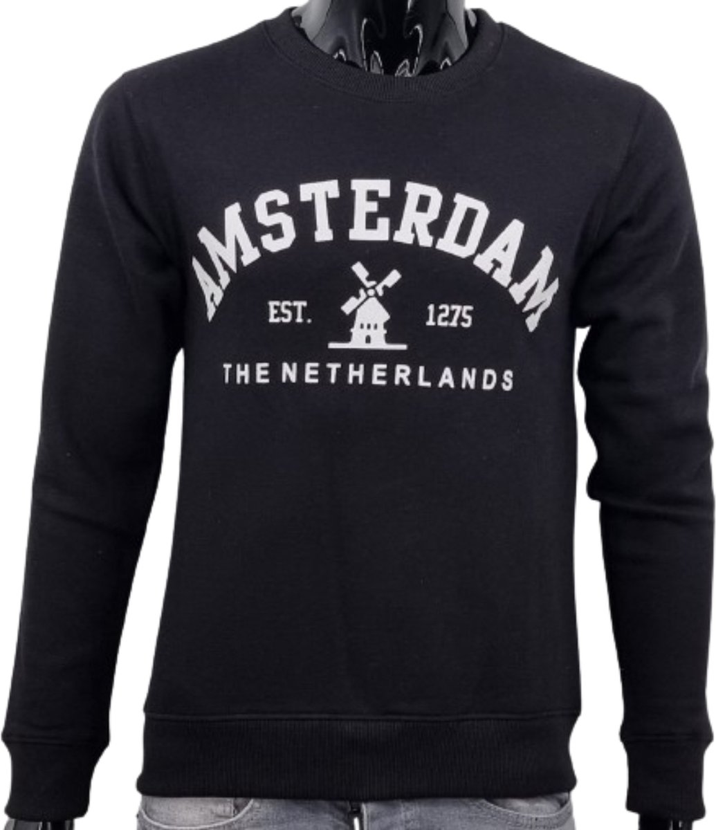 Hitman - Heren Trui - Heren Sweater - Holland Souvenir - Amsterdam Souvenir - Amsterdam Sweater - Zwart - Maat M