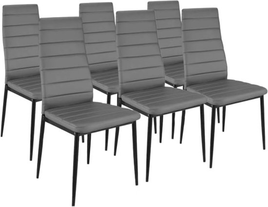 6 stoelen Romane, grijs, voor eetkamer
