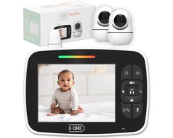 B-care Starlight Mini - Babyfoon Met 2 Camera's - 3.5 Inch LCD Baby Monitor - Uitbreidbaar Tot 4 Camera's - Zonder Wifi en App