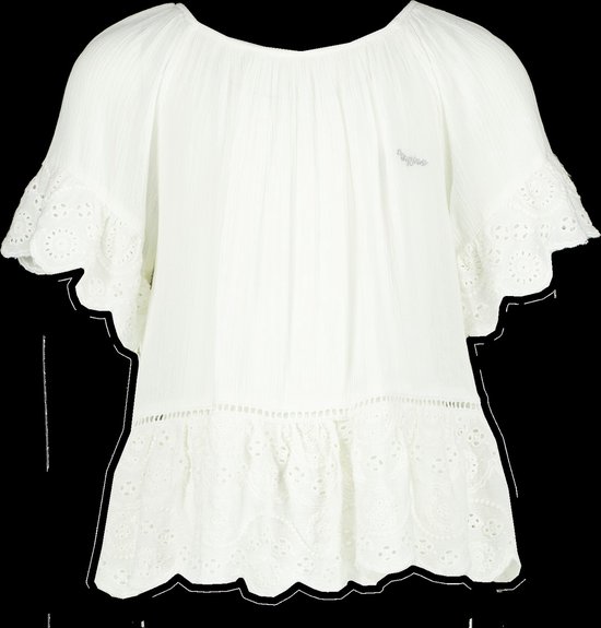 Vingino blouse Levina wit met korte mouwen voor meisjes - maat 116