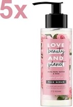 Love Beauty & Planet - Muru Muru Buttur & Rose - Gezichtsscrub - 5x 115ml - Voordeelverpakking