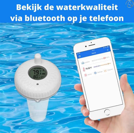 Draadloze zwembadthermometer, IP68 waterdicht, 50 m bereik (80-120 m