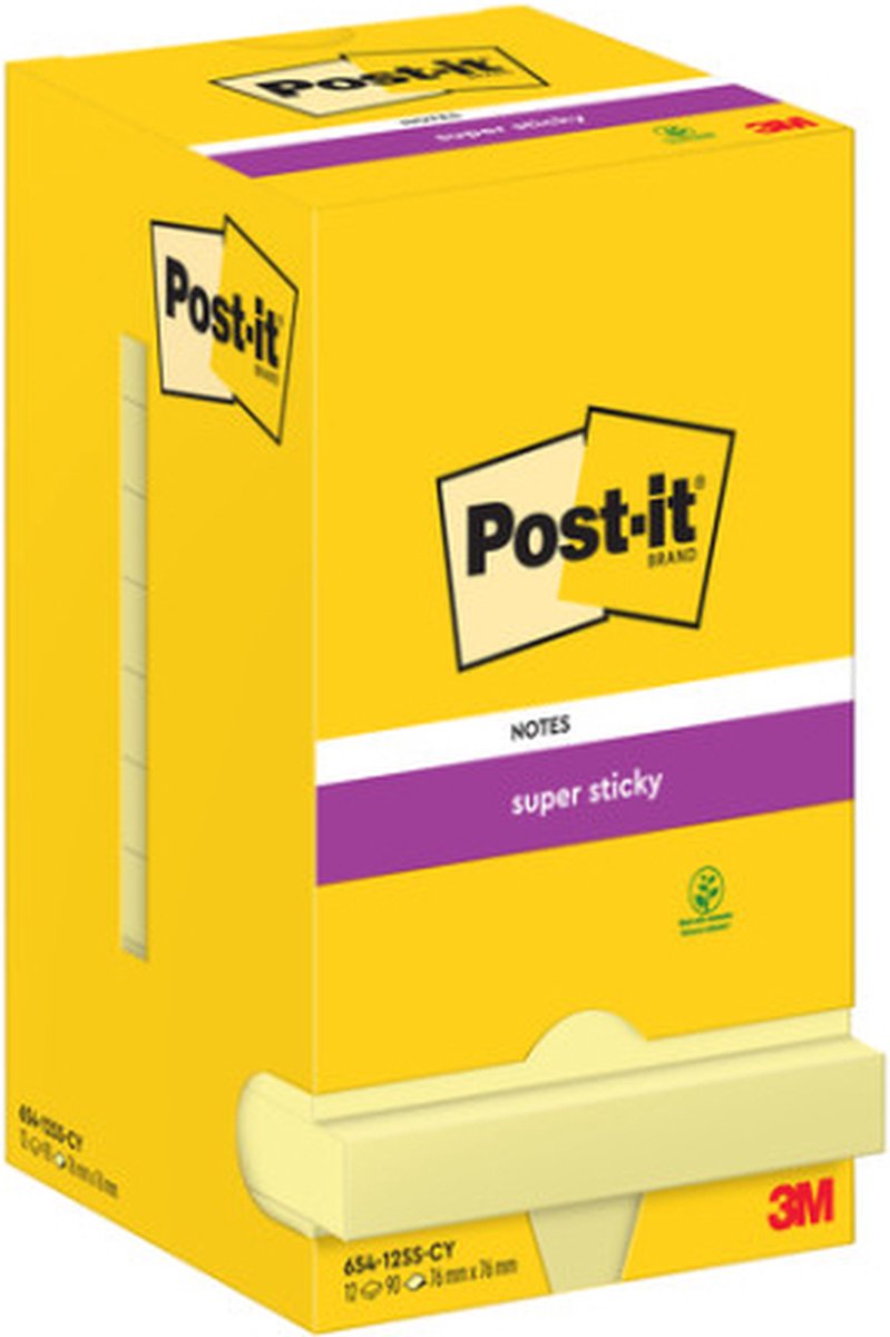 Caja de 2412 tacos de notas adhesivas post it 654 76 x 76 mm - Material
