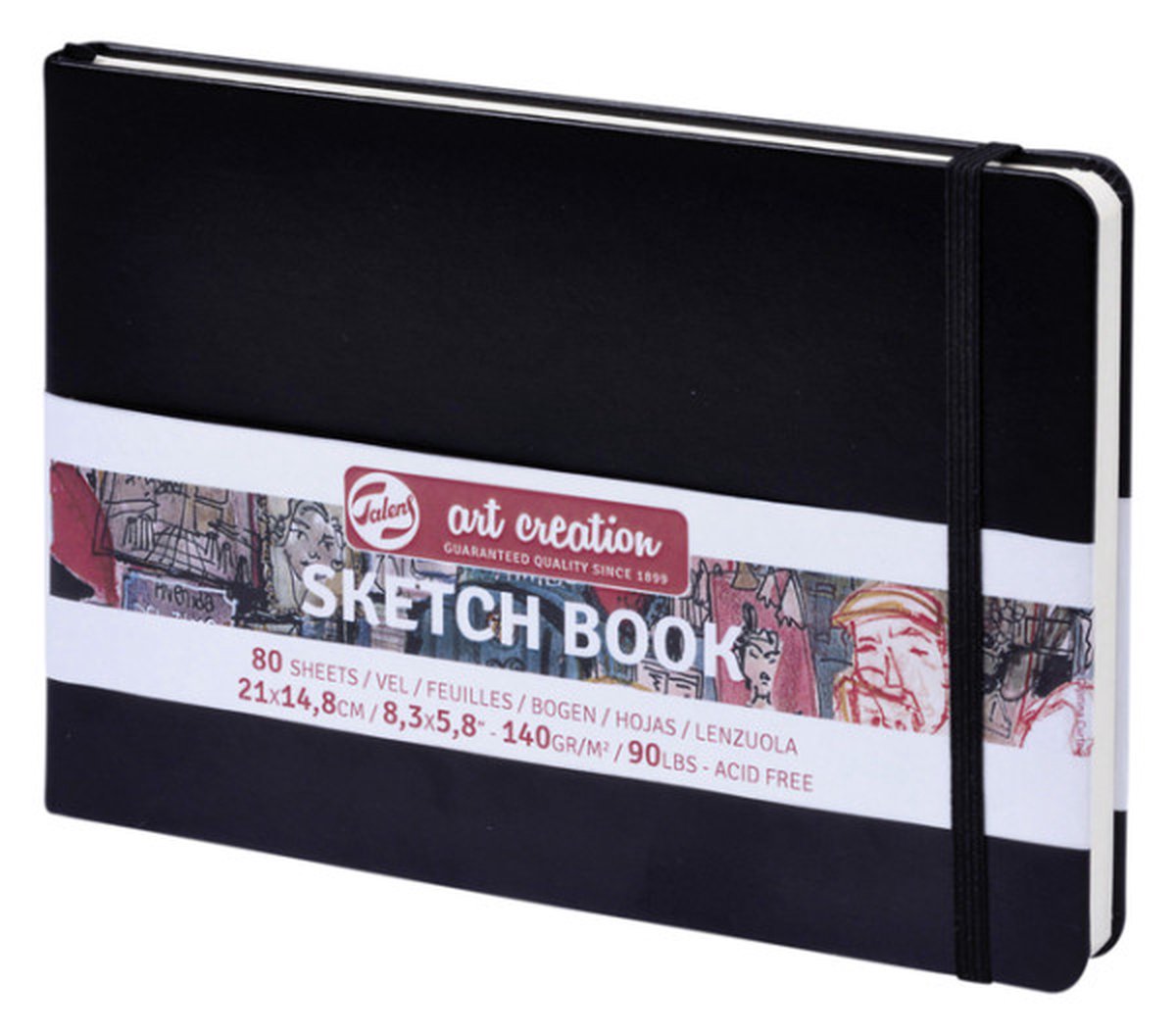 Schetsboek talens art creation zwart 21x15 cm | 1 stuk | 5 stuks